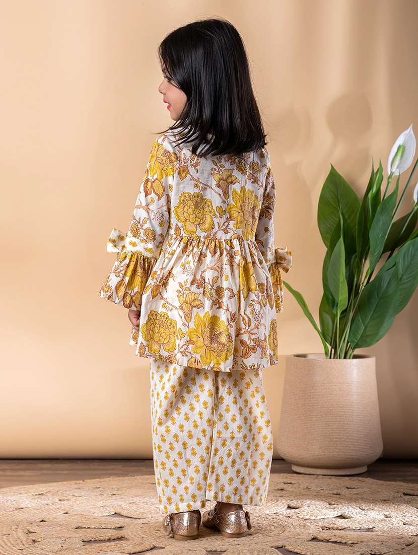 girls printed kurta and palazzo set  - 22074258 -  Standard Image - 3