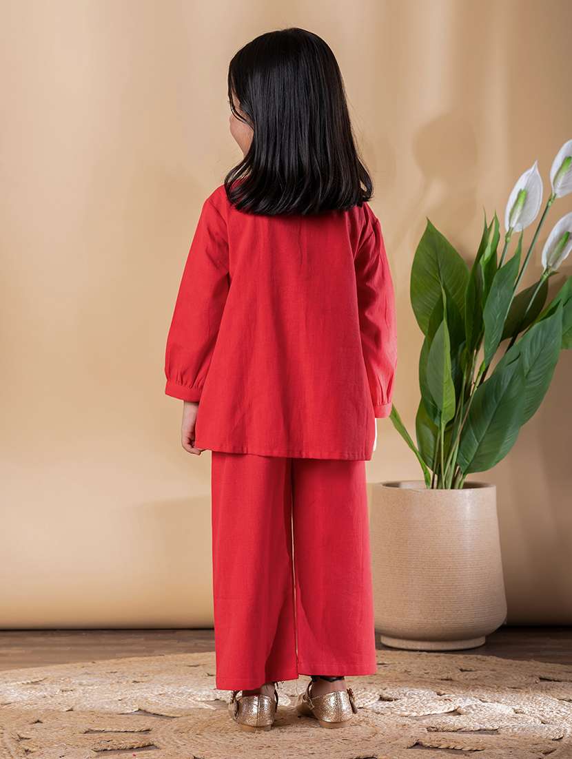 girls embroidered top and palazzo set - 22074261 -  Standard Image - 3