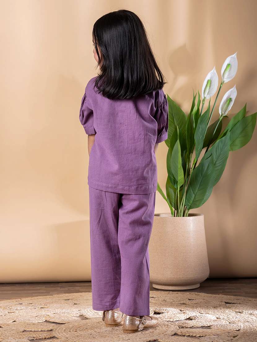 girls embroidered top and palazzo set - 22074262 -  Standard Image - 3