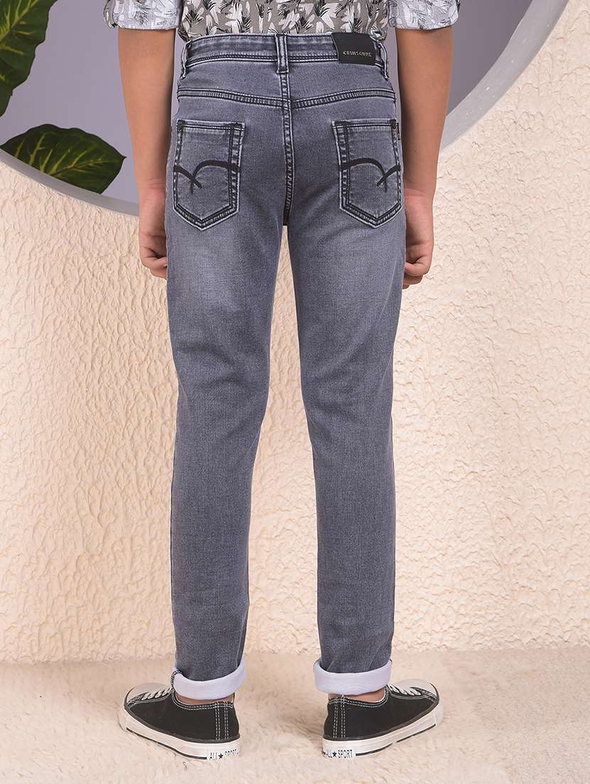 boys solid mid rise slim fit jean - 22074287 -  Standard Image - 3