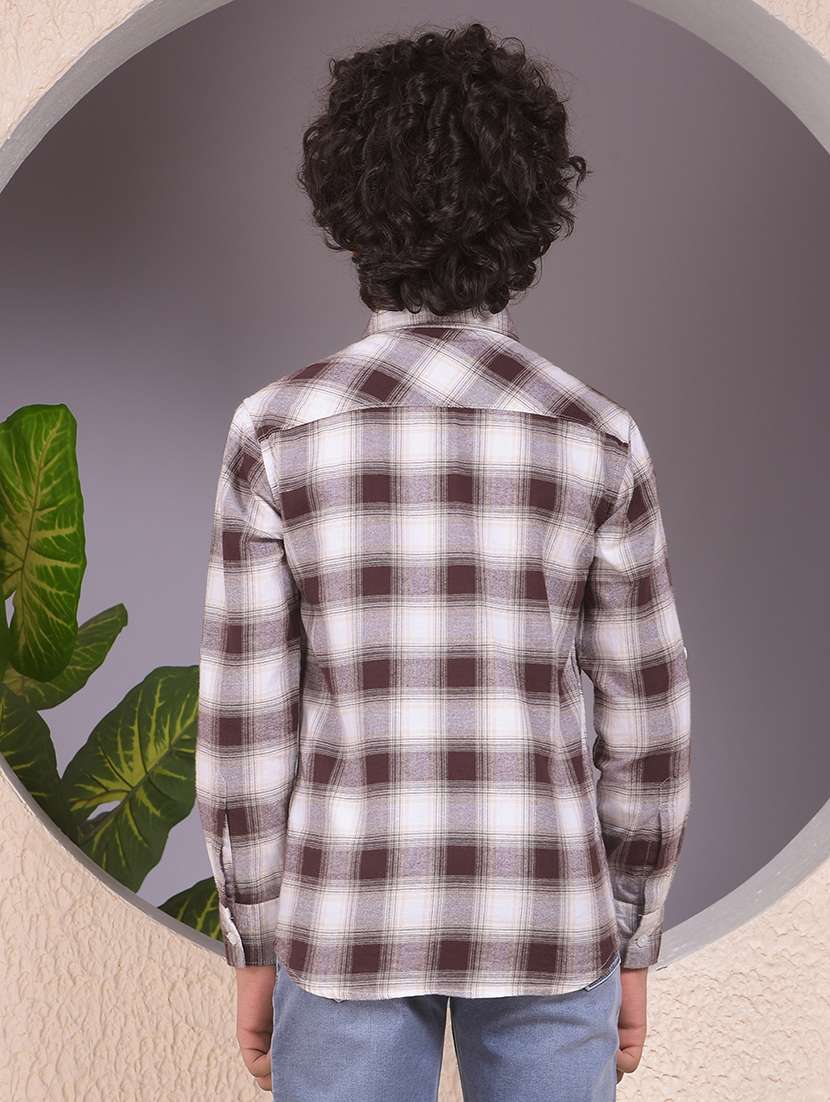 boys checkered long sleeve casual shirt - 22074329 -  Standard Image - 3