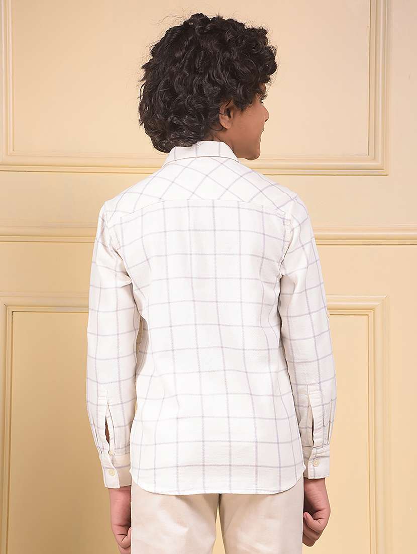 boys checkered long sleeve casual shirt - 22074331 -  Standard Image - 3