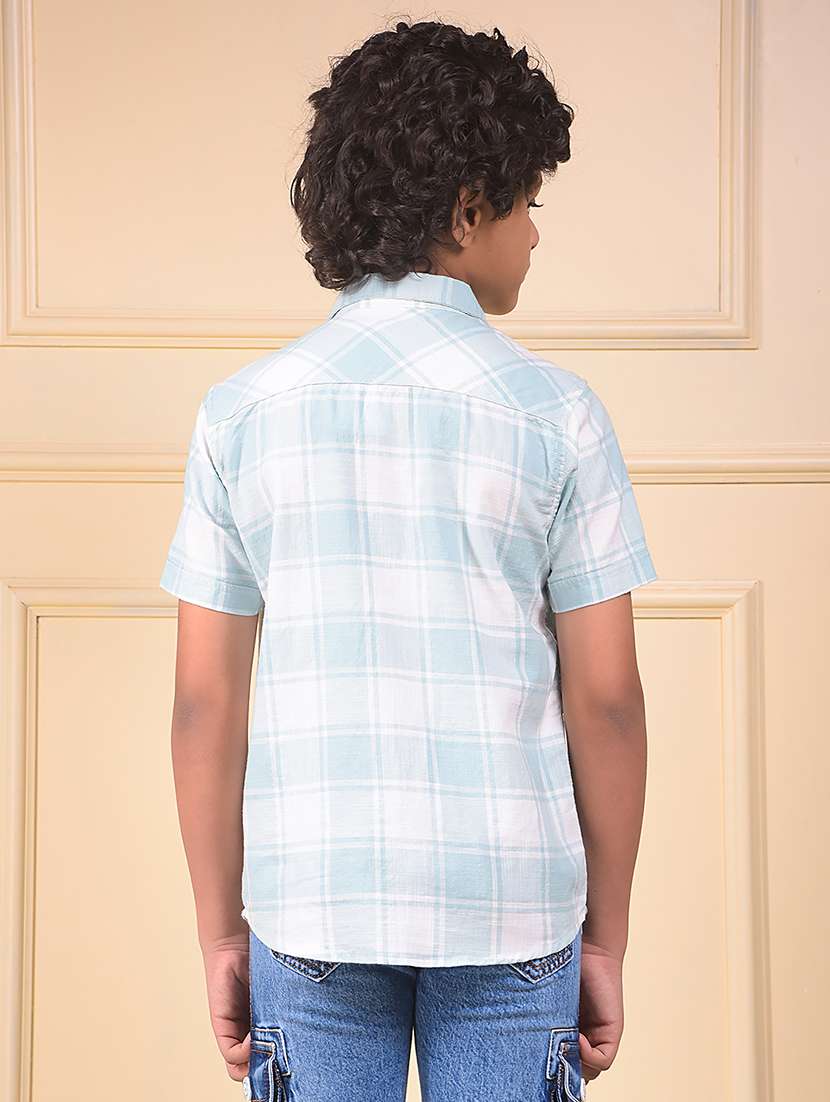 boys checkered short sleeve casual shirt - 22074336 -  Standard Image - 3