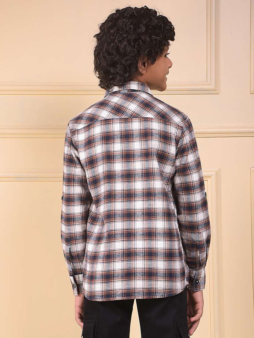 boys checkered long sleeve casual shirt - 22074337 -  Standard Image - 3