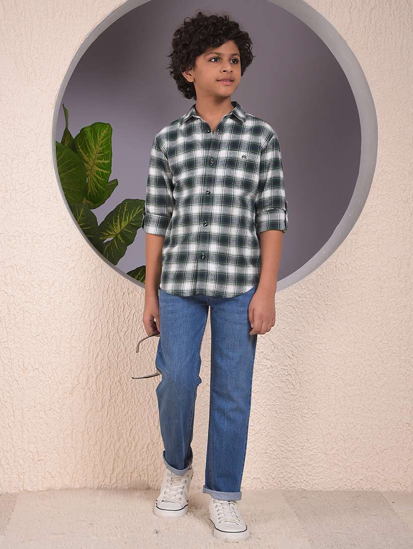 boys checkered long sleeve casual shirt - 22074338 -  Standard Image - 5