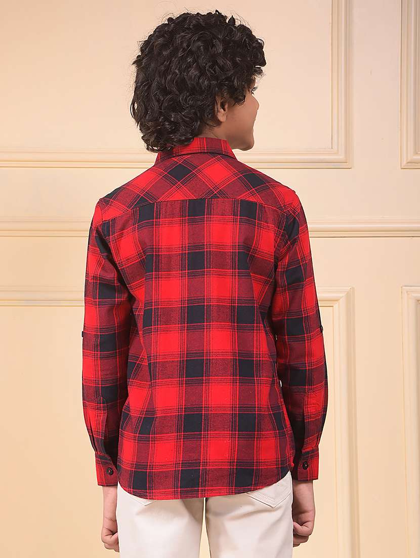 boys checkered long sleeve casual shirt - 22074339 -  Standard Image - 3