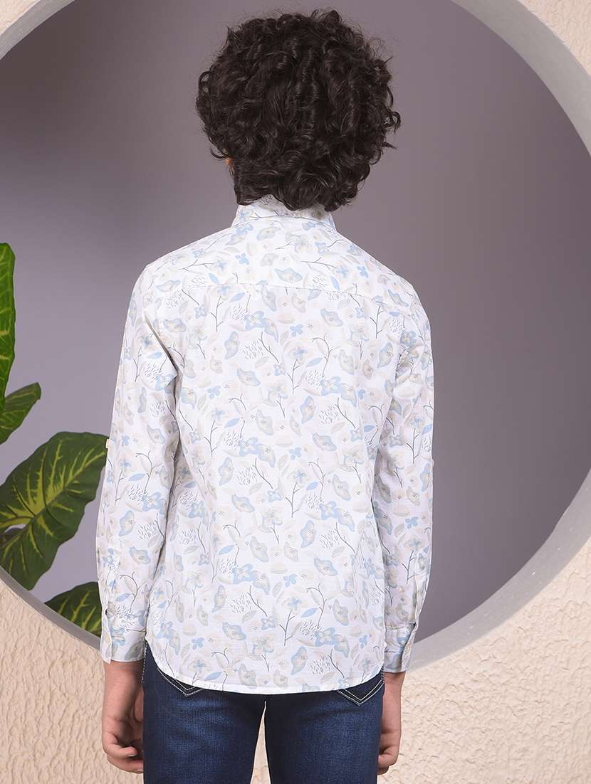 boys floral printed long sleeve casual shirt - 22074367 -  Standard Image - 3