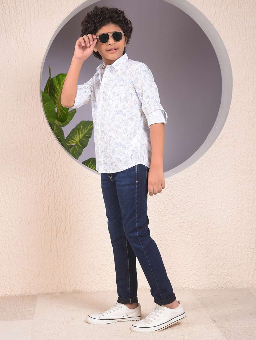 boys floral printed long sleeve casual shirt - 22074367 -  Standard Image - 5