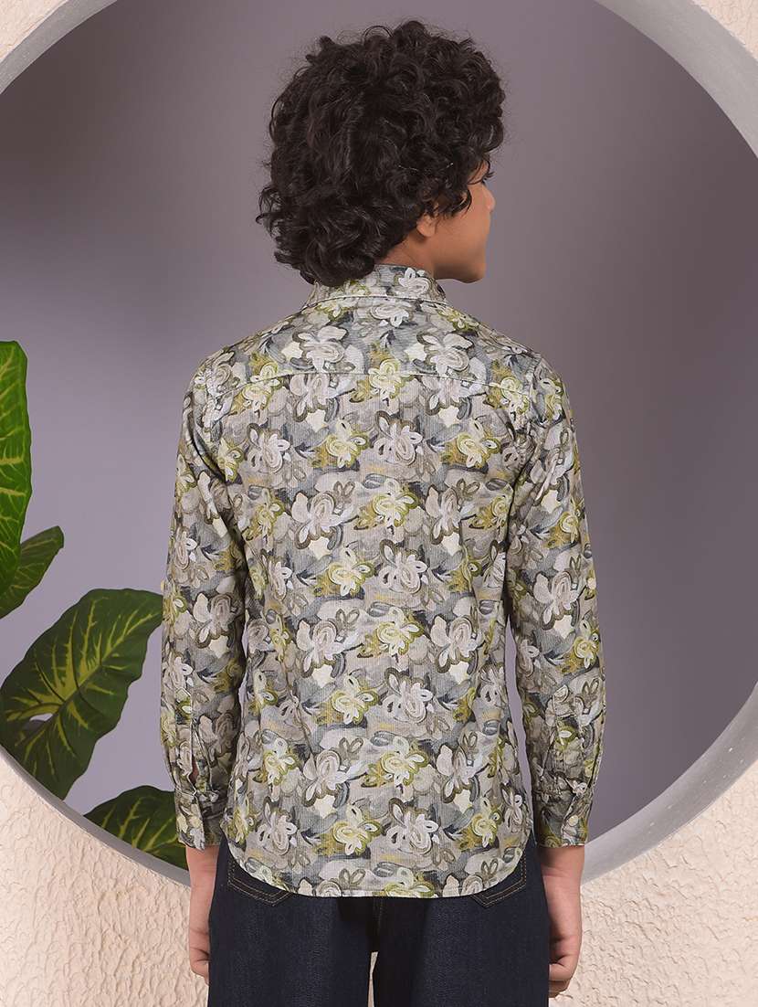 boys floral printed long sleeve casual shirt - 22074373 -  Standard Image - 3