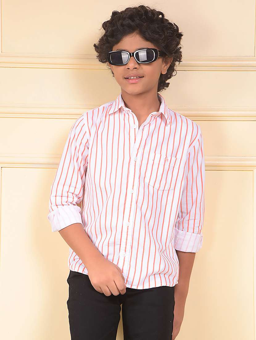 boys striped long sleeve casual shirt