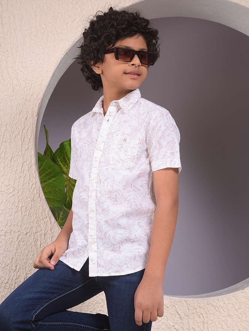 boys printed short sleeve casual shirt