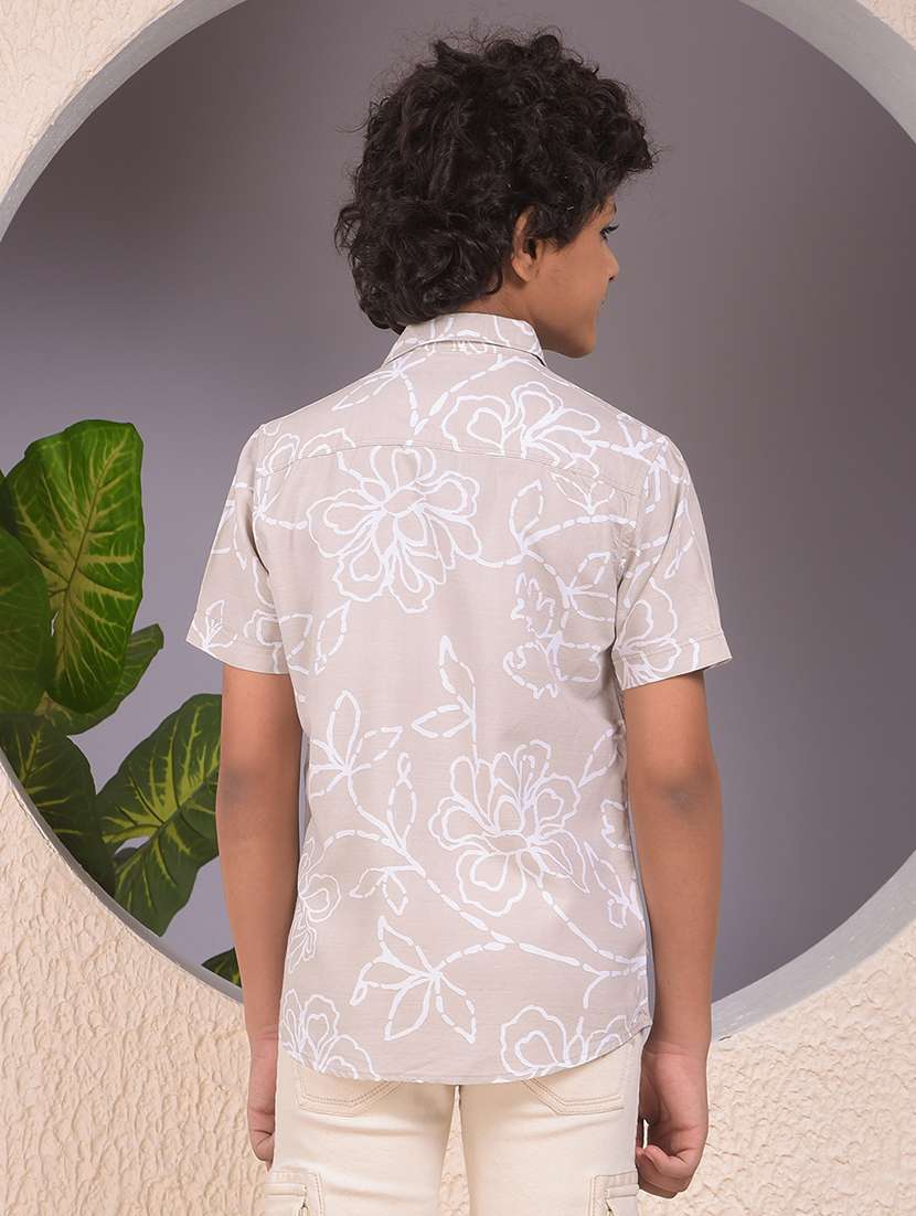 boys floral printed short sleeve casual shirt - 22074405 -  Standard Image - 3