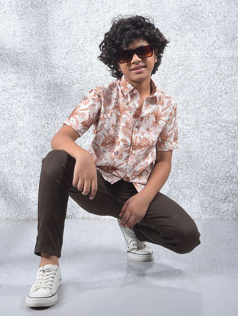 boys floral printed short sleeve casual shirt - 22074411 -  Standard Image - 3