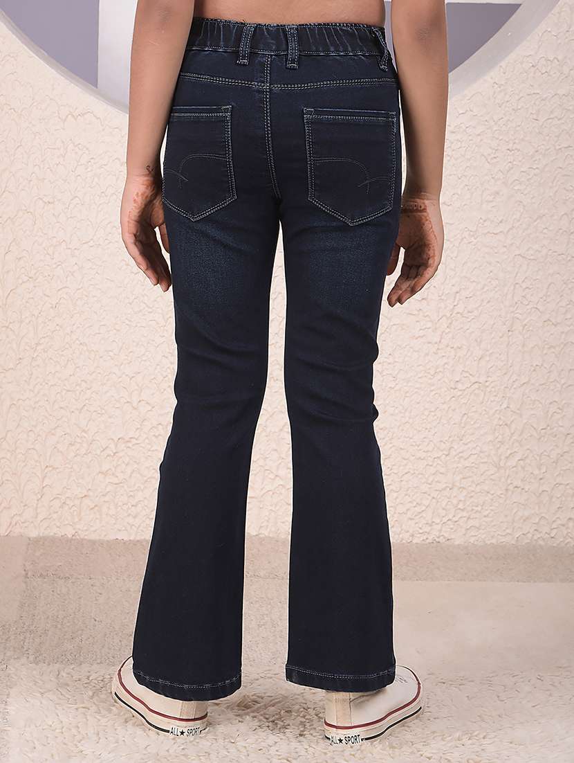 girls solid mid rise bootcut jeans - 22074455 -  Standard Image - 3