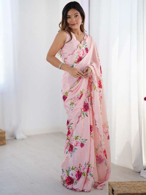 women printed casual wear saree with blouse - 22074477 -  Standard Image - 0