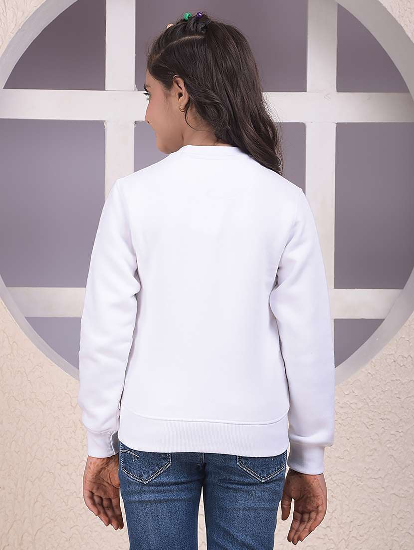 girls solid long sleeve sweatshirt - 22074481 -  Standard Image - 3