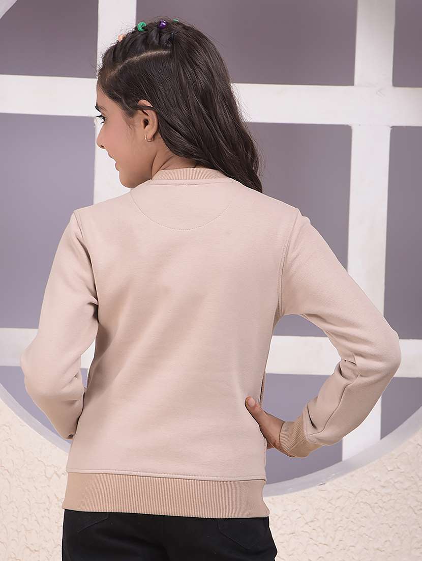 girls solid long sleeve sweatshirt - 22074482 -  Standard Image - 3