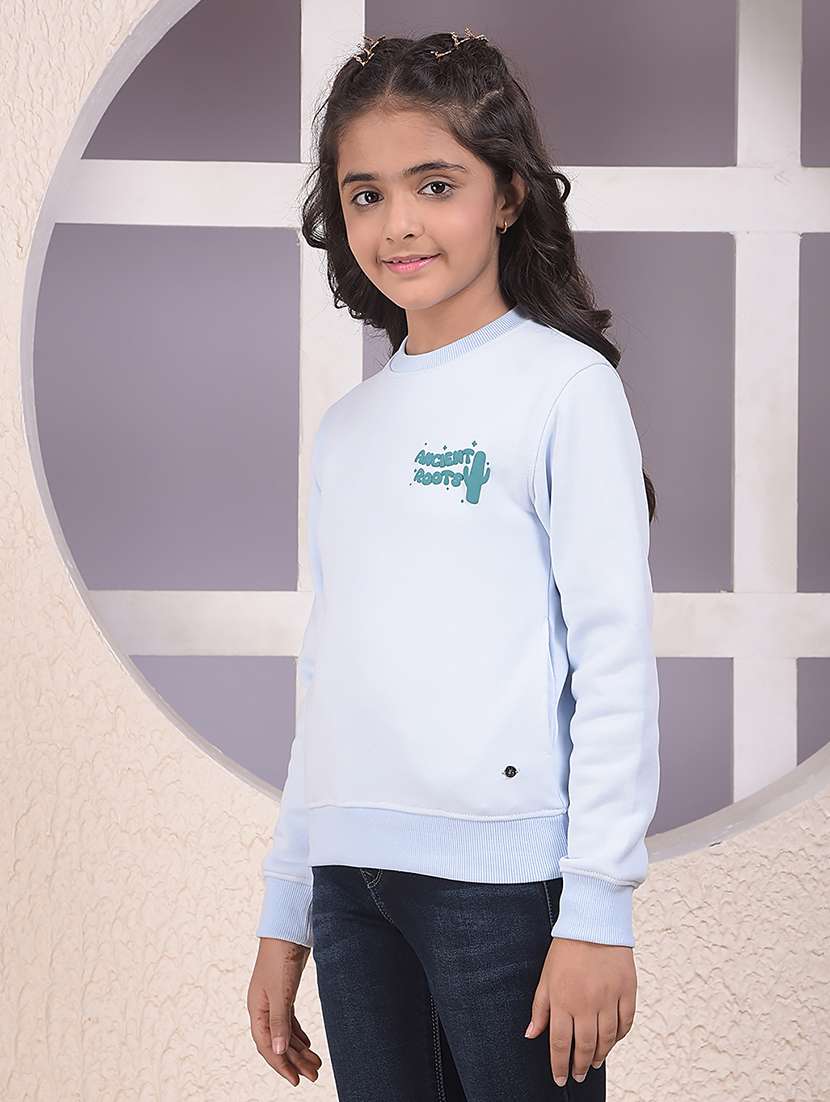 girls solid long sleeve sweatshirt - 22074483 -  Standard Image - 3