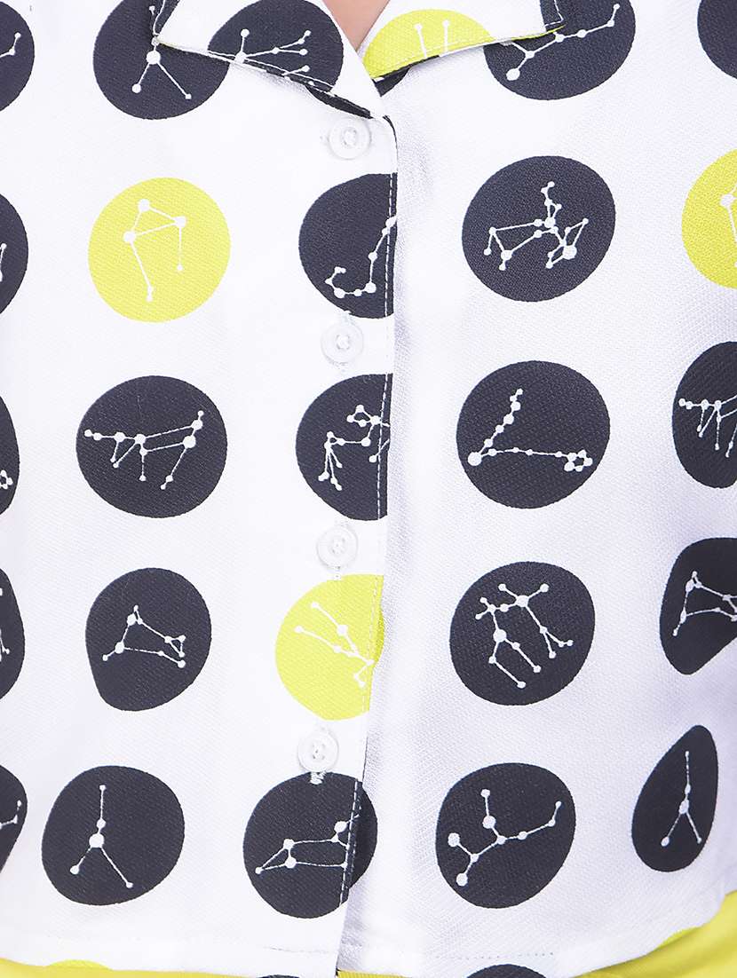 girls printed sleeveless collared  crop top - 22074502 -  Standard Image - 5