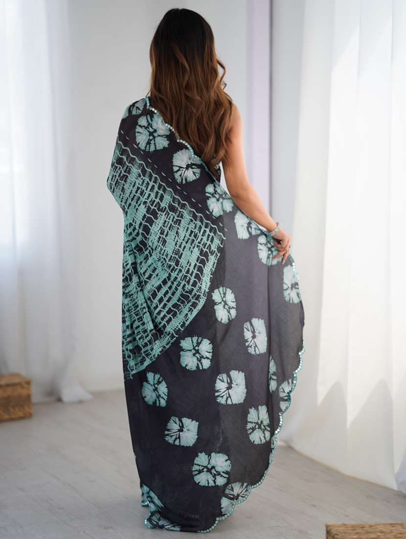 women printed casual wear saree with blouse - 22074506 -  Standard Image - 3