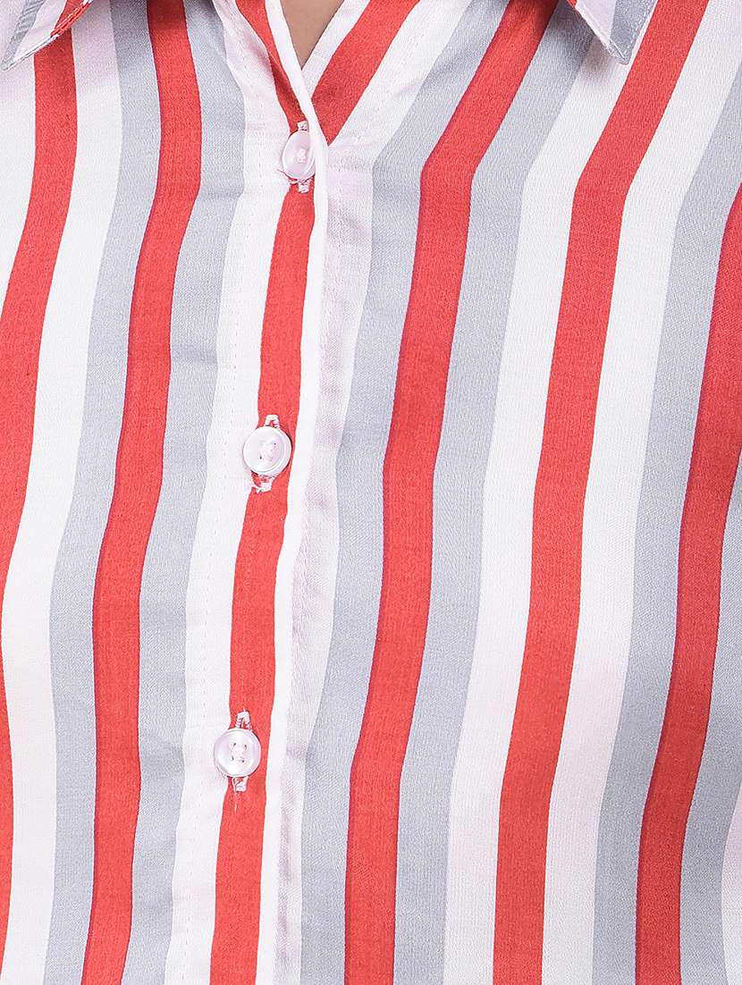 girls striped long sleeve collared shirt - 22074522 - Standard Image - 5