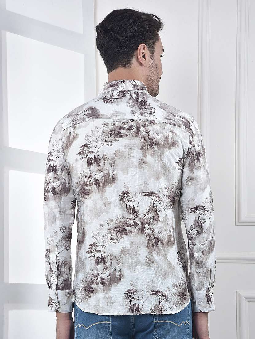 men printed long sleeve regular fit casual shirt - 22074532 -  Standard Image - 3