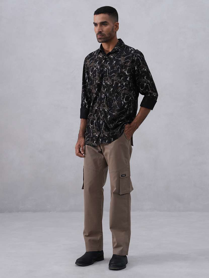 men printed long sleeve regular fit casual shirt - 22074533 - Standard Image - 3