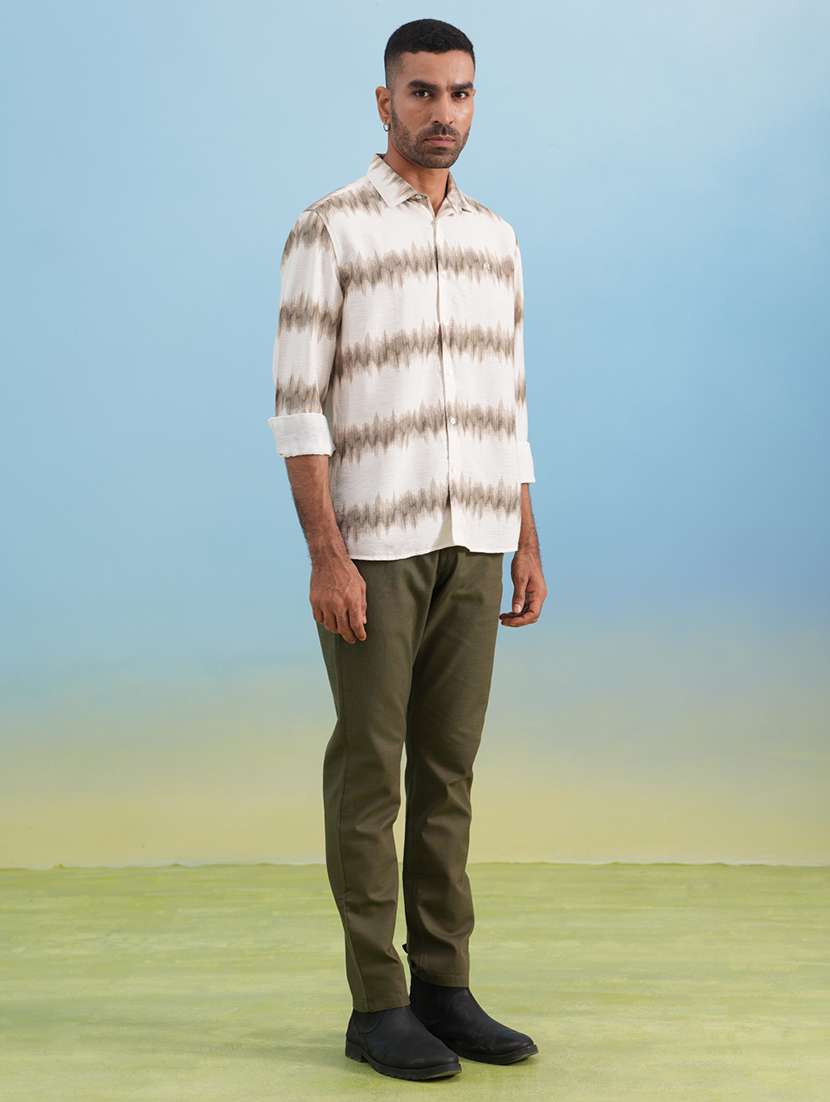 men printed long sleeve regular fit casual shirt - 22074541 -  Standard Image - 3