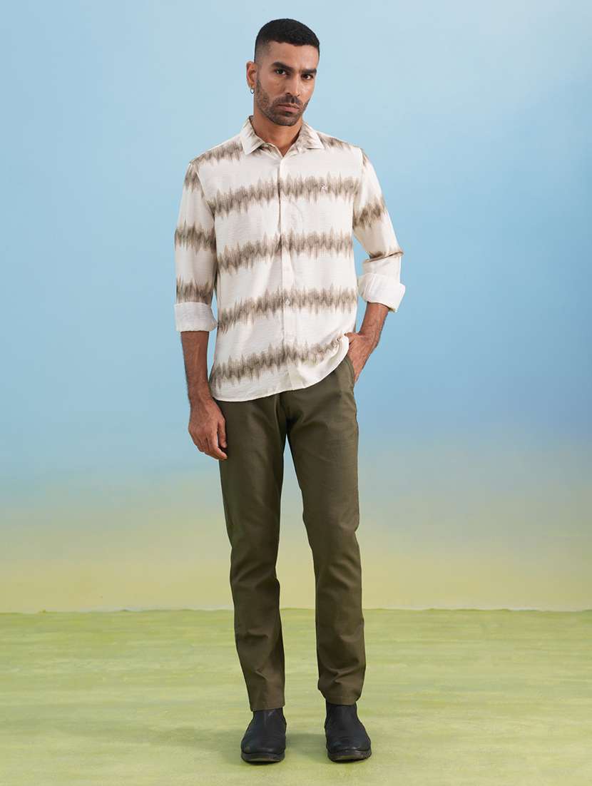 men printed long sleeve regular fit casual shirt - 22074541 -  Standard Image - 5