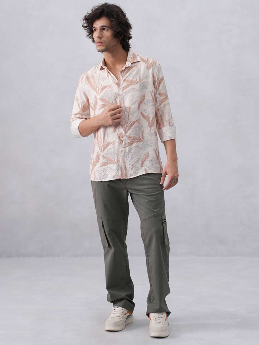 men printed long sleeve regular fit casual shirt - 22074577 - Standard Image - 5