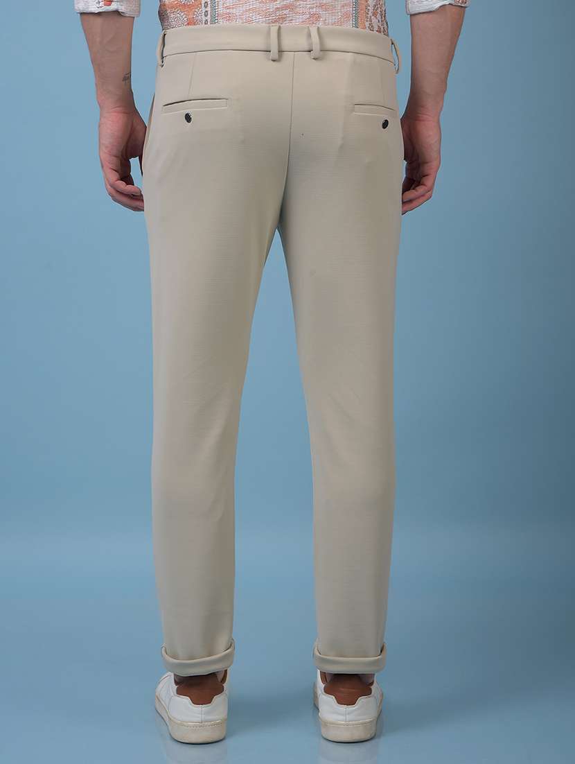 men solid mid rise flat front casual chinos  - 22074583 -  Standard Image - 3