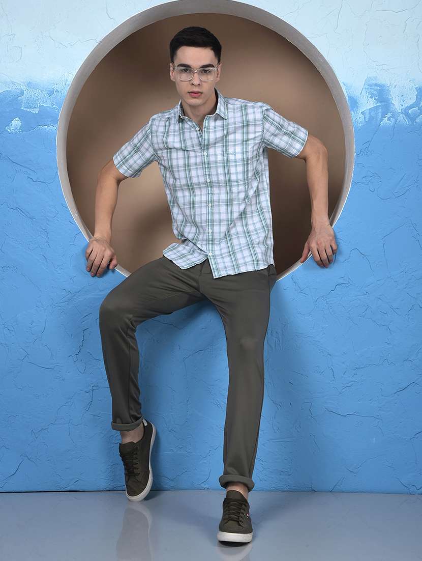 men solid mid rise flat front casual chinos  - 22074587 -  Standard Image - 5