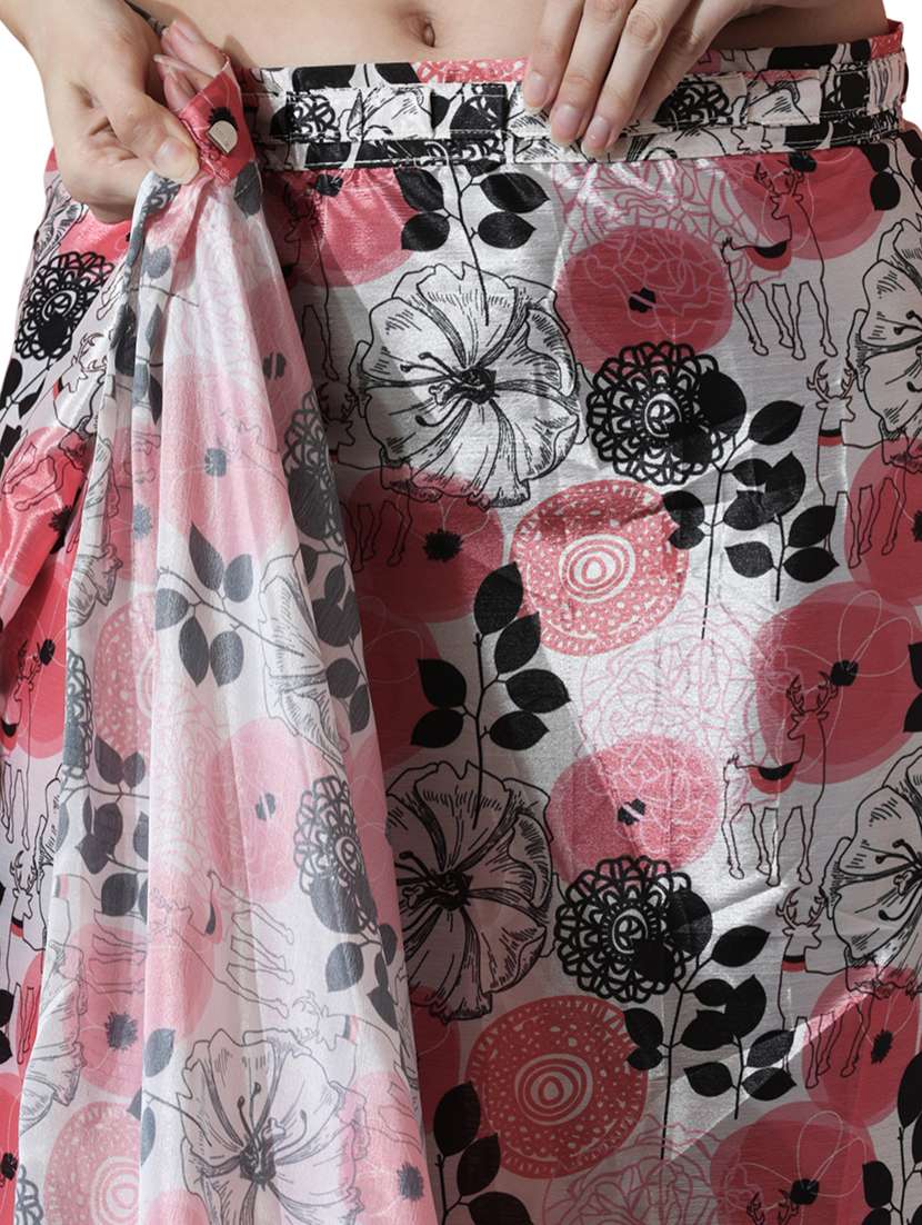 women floral printed ready to wear saree with blouse - 22074640 -  Standard Image - 3