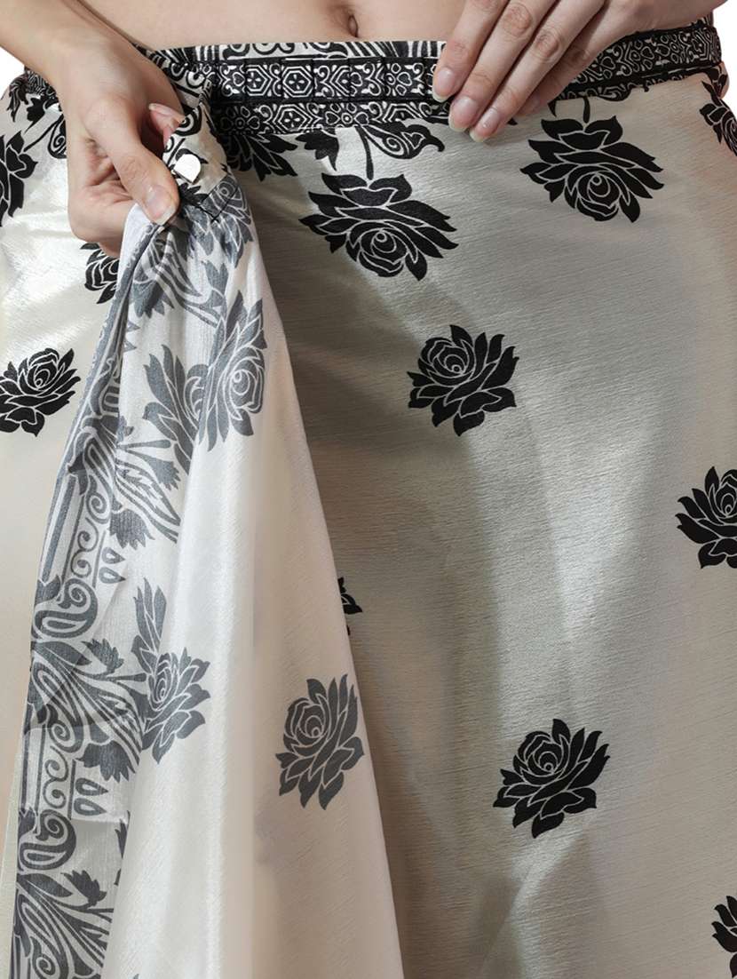 women floral printed ready to wear saree with blouse - 22074642 - Standard Image - 3