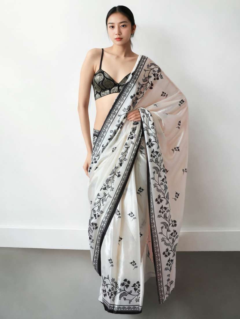 women floral printed ready to wear sareev with blouse - 22074645 - Zoom Image - 0
