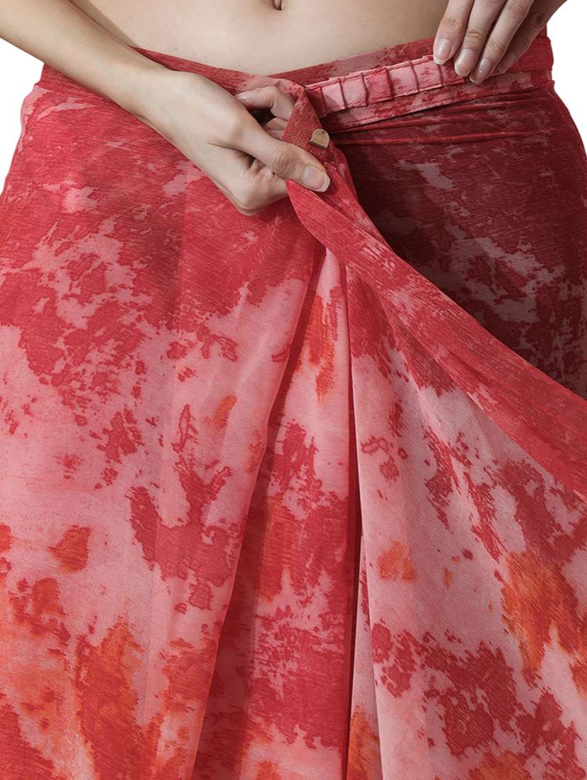 women printed ready to wear saree with blouse - 22074651 - Standard Image - 3