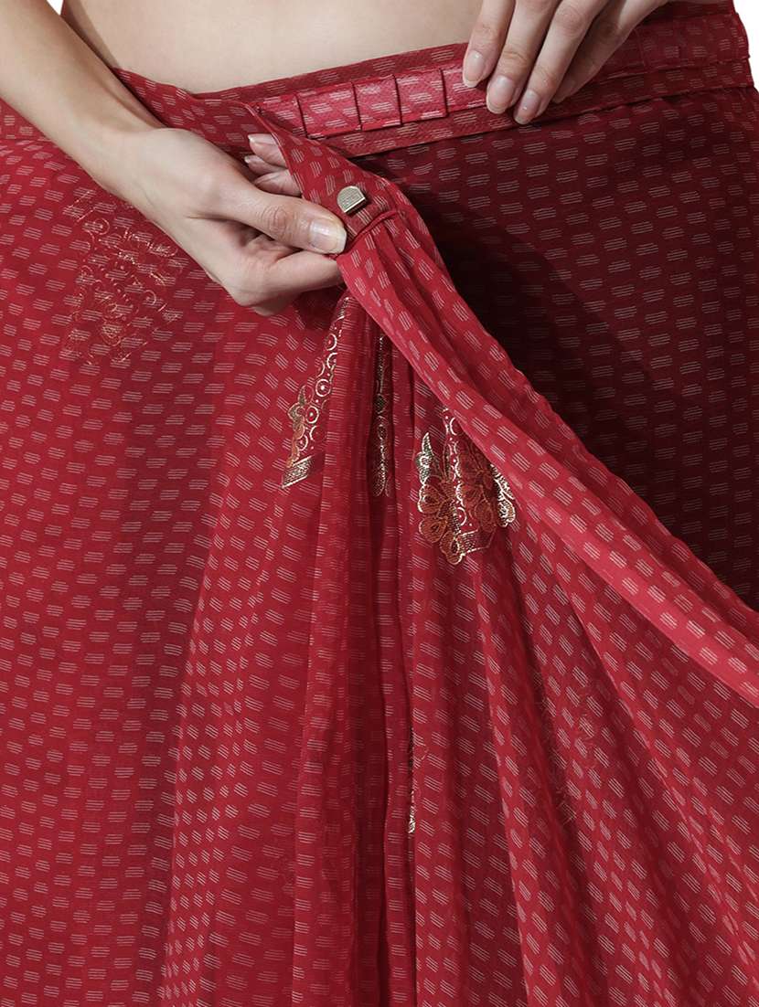 women printed ready to wear saree with blouse - 22074654 - Standard Image - 3