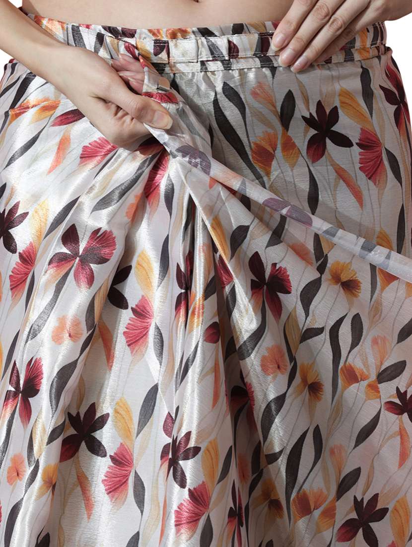 women printed ready to wear saree with blouse - 22074663 - Standard Image - 3