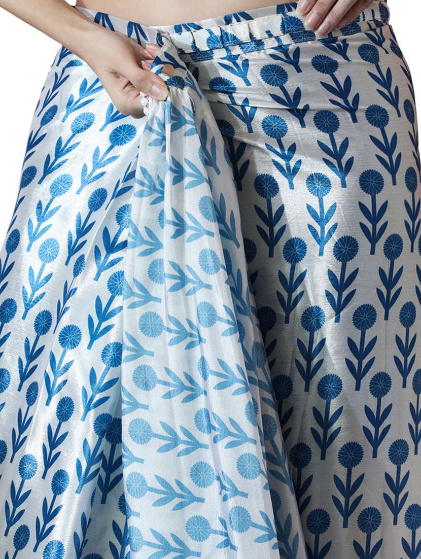 women printed ready to wear saree with blouse - 22074670 -  Standard Image - 3