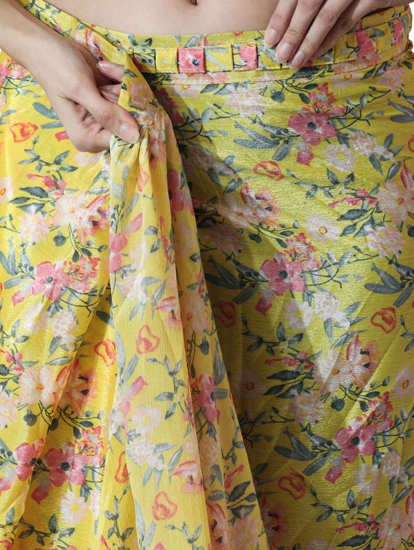 women floral printed ready to wear saree with blouse - 22074674 - Standard Image - 3