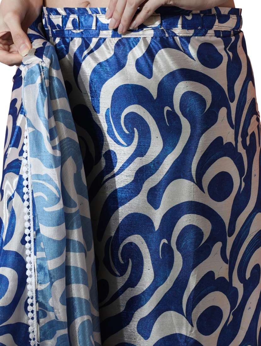 women printed ready to wear saree with blouse - 22074675 -  Standard Image - 3