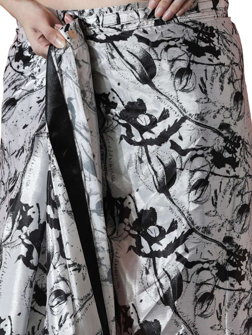 women printed ready to wear saree with blouse - 22074680 - Standard Image - 3