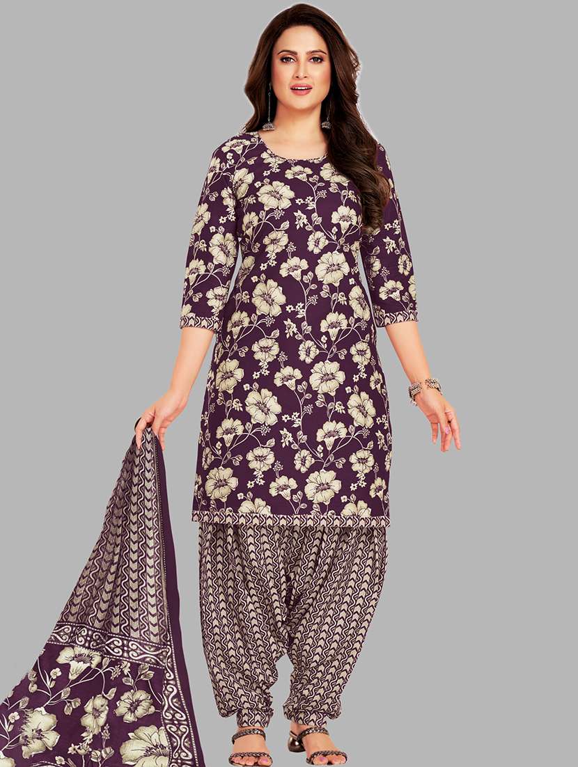 women floral printed unstitched salwar suit set