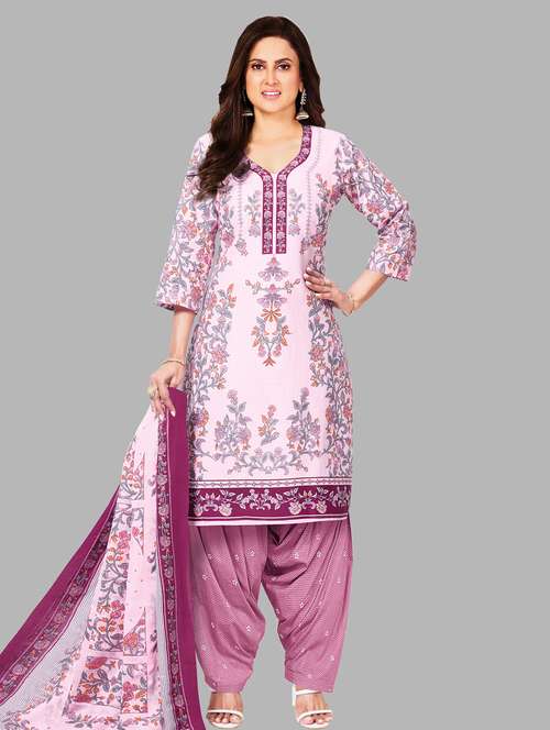 women floral printed unstitched salwar suit set - 22074724 -  Standard Image - 0