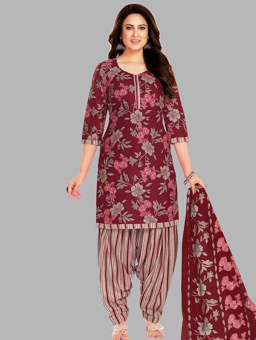 women floral printed unstitched salwar suit set - 22074726 -  Zoom Image - 0