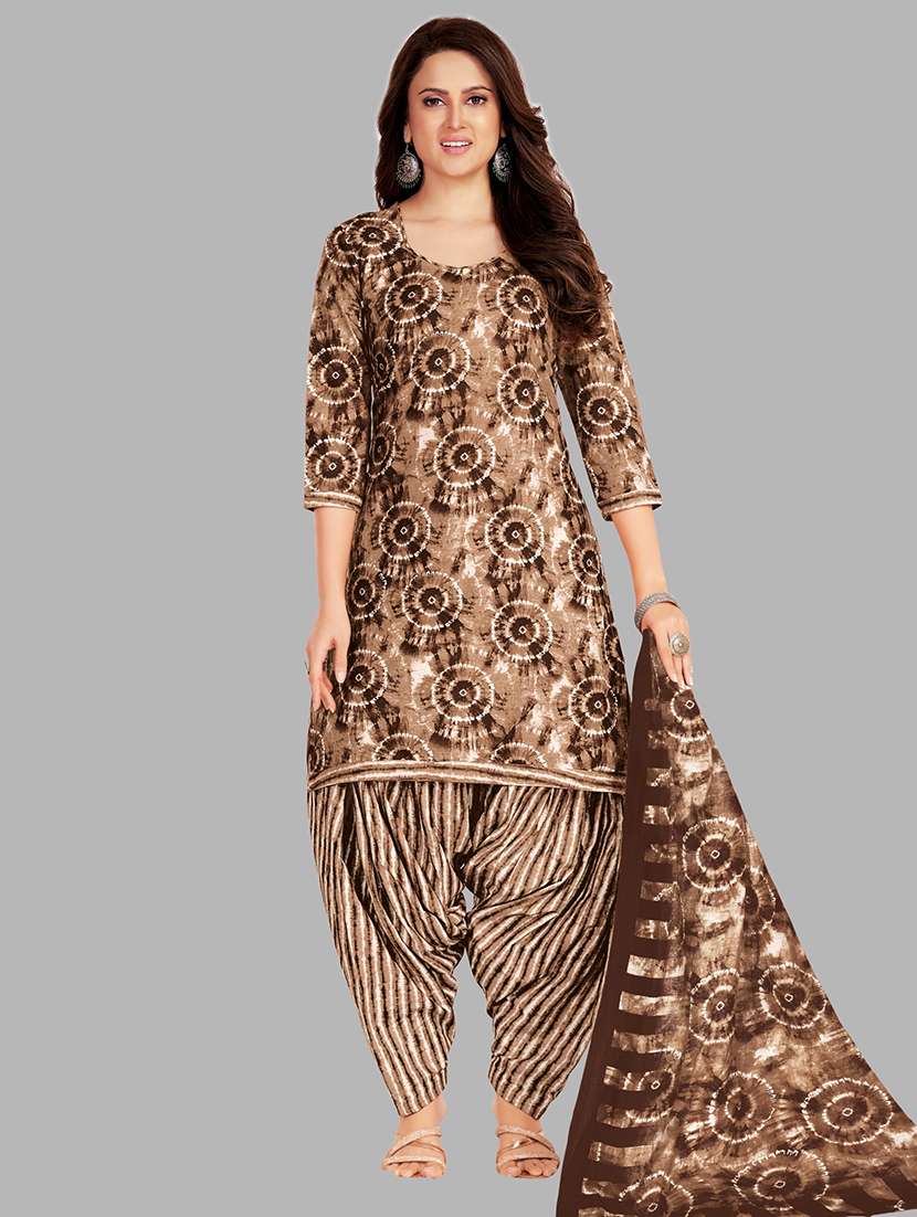 women printed unstitched salwar suit set