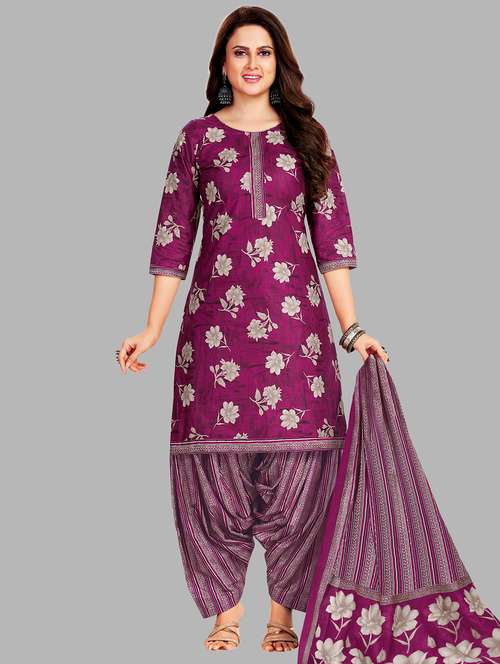 women floral printed unstitched salwar suit set - 22074729 - Standard Image - 0