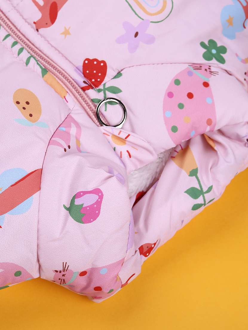 girls printed long sleeve quilted jacket - 22074738 -  Standard Image - 3