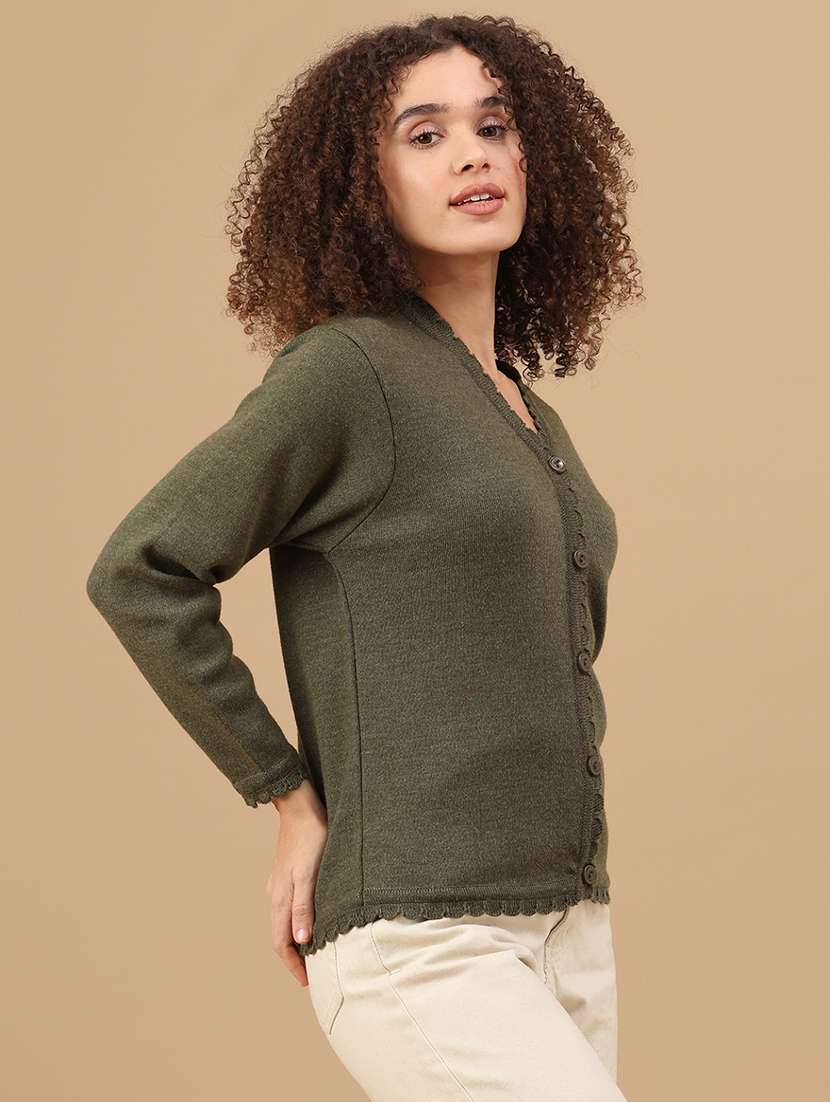 women solid long sleeve cardigan - 22074786 -  Standard Image - 3