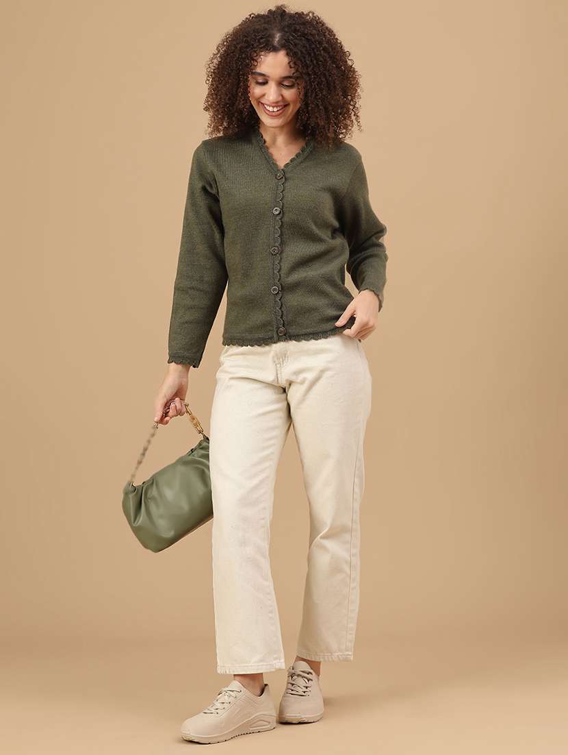 women solid long sleeve cardigan - 22074786 -  Standard Image - 5